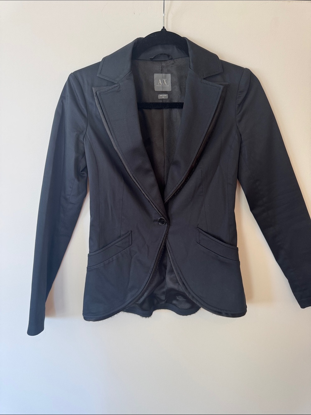 A/X Armani Exchange Black Single-Button Tailored Blazer Size XS